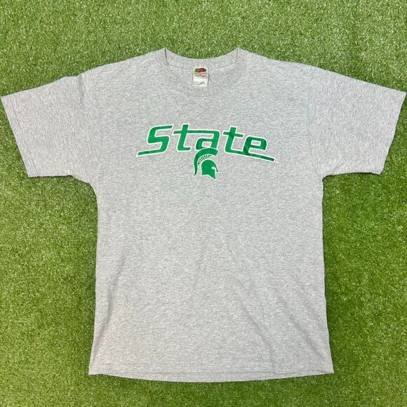 Vintage Michigan State Spellout T-Shirt Size Large - Picture 1 of 2